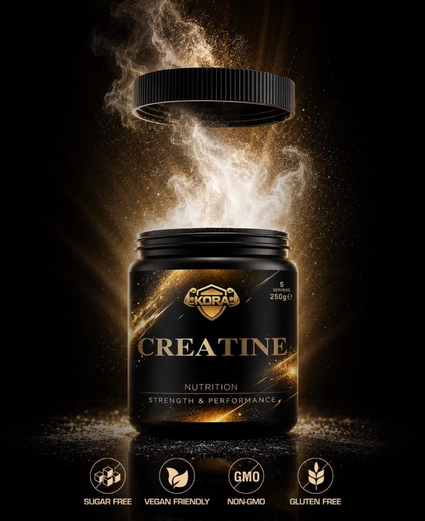 KORA Creatine benefits: sugar free, vegan friendly, non-GMO and gluten free