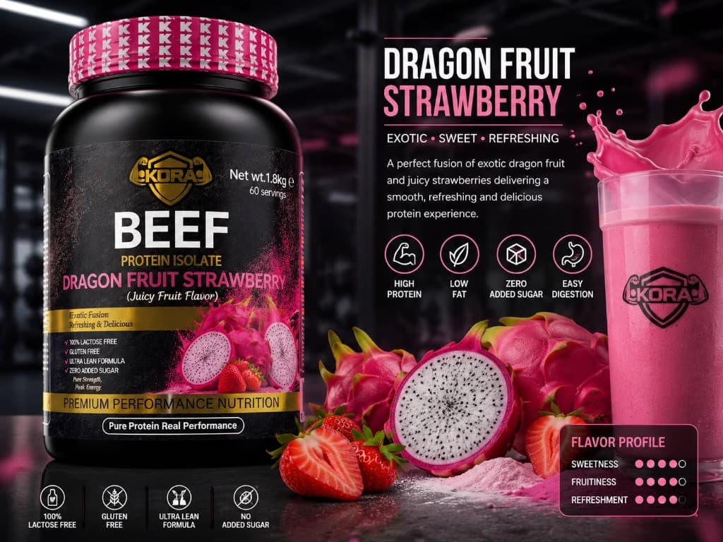 KORA Beef Protein Isolate — Dragon Fruit Strawberry