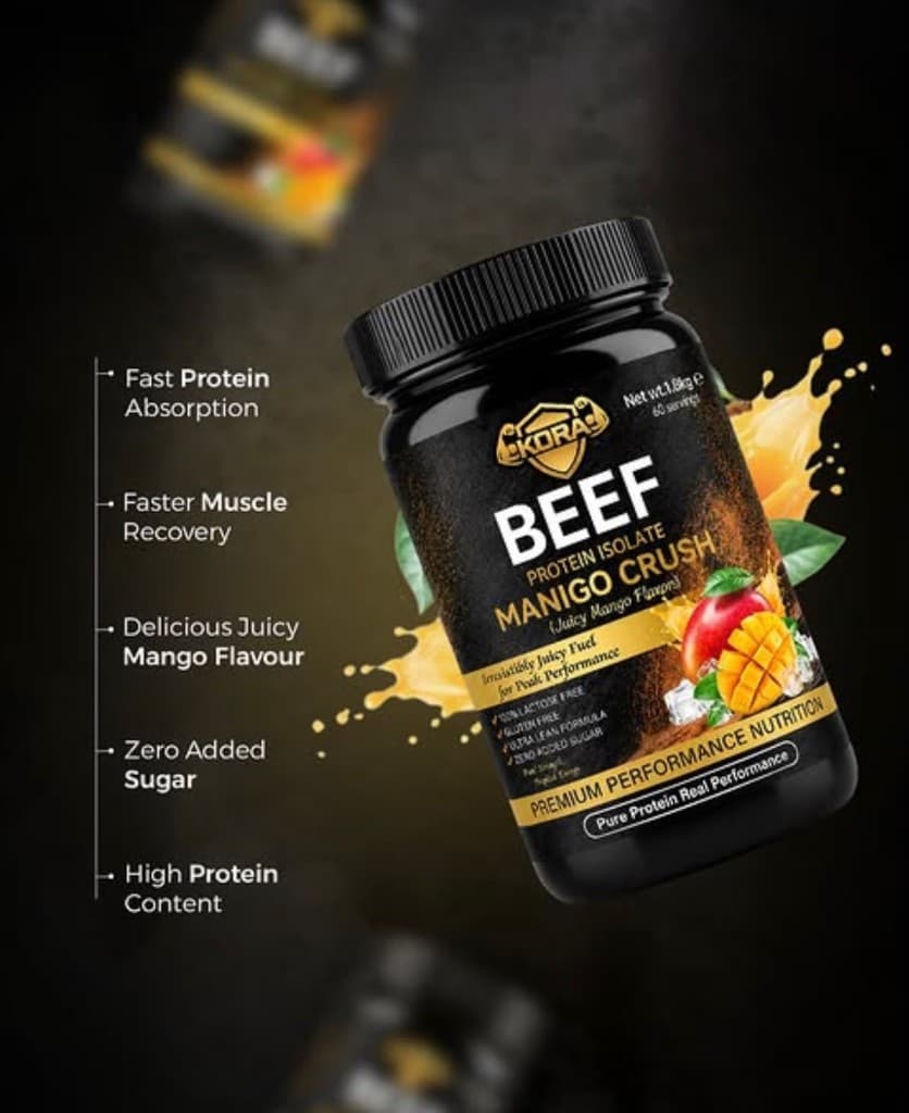 KORA Beef Protein Isolate Mango Crush with benefits
